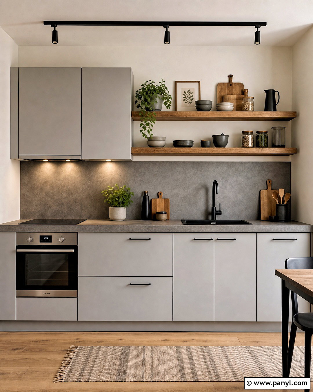 Grey Kitchen With Concrete Surfaces - 20 small grey kitchen ideas