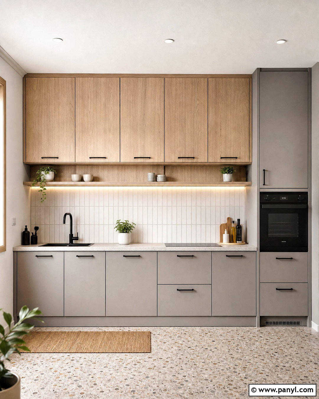 Grey Kitchen With Wood Cabinets - 20 small grey kitchen ideas
