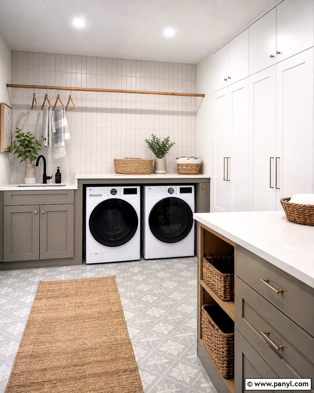 Grey Laundry Room With White Cabinets - 20 grey interior design ideas