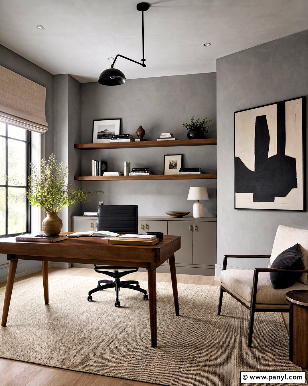 Grey Lime Wash Home Office - 20 grey lime wash ideas