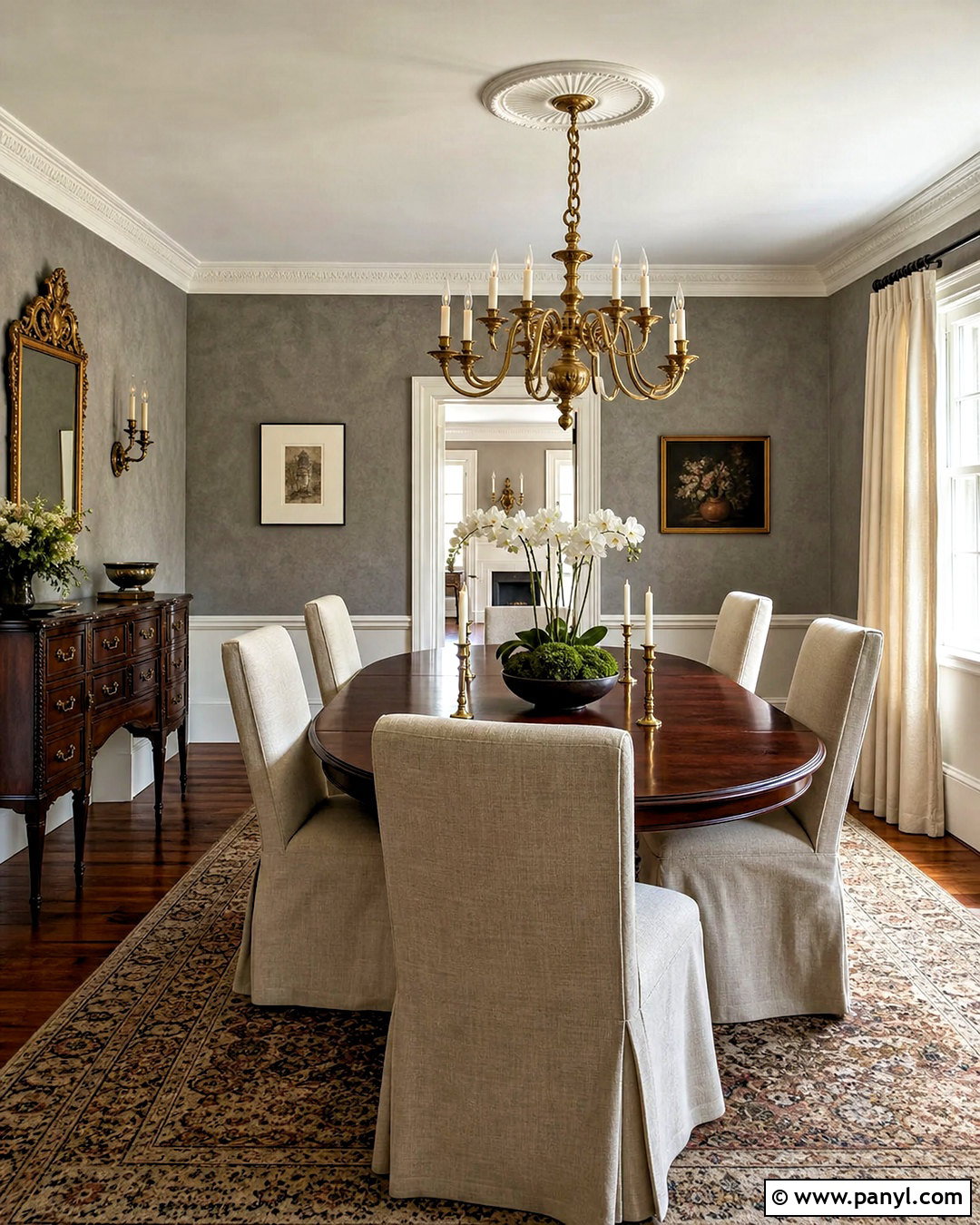 Grey Lime Wash Traditional Dining Room - 20 grey lime wash ideas