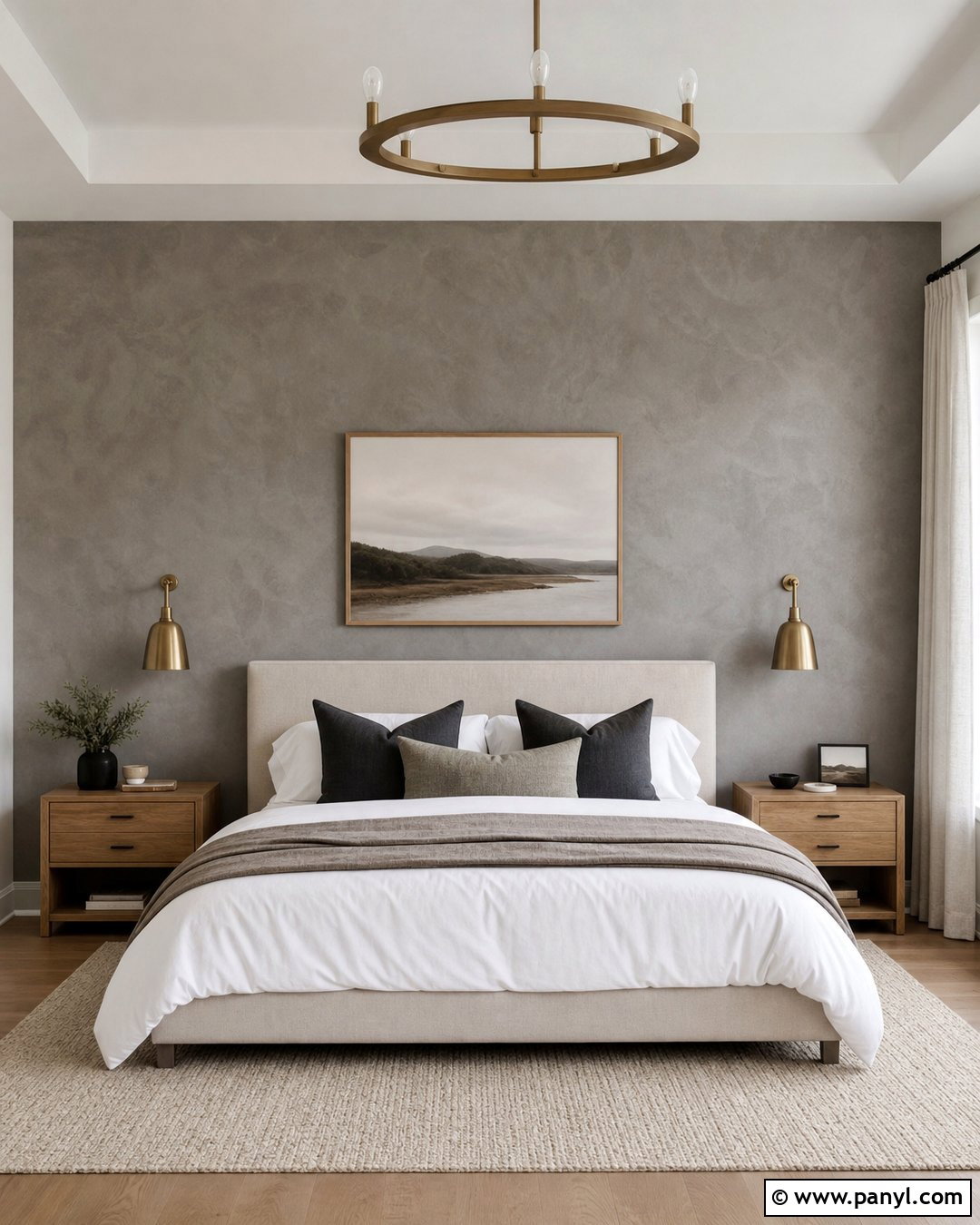 Grey Limewash Bedroom Accent Wall - 25 Limewash Grey Wall Ideas