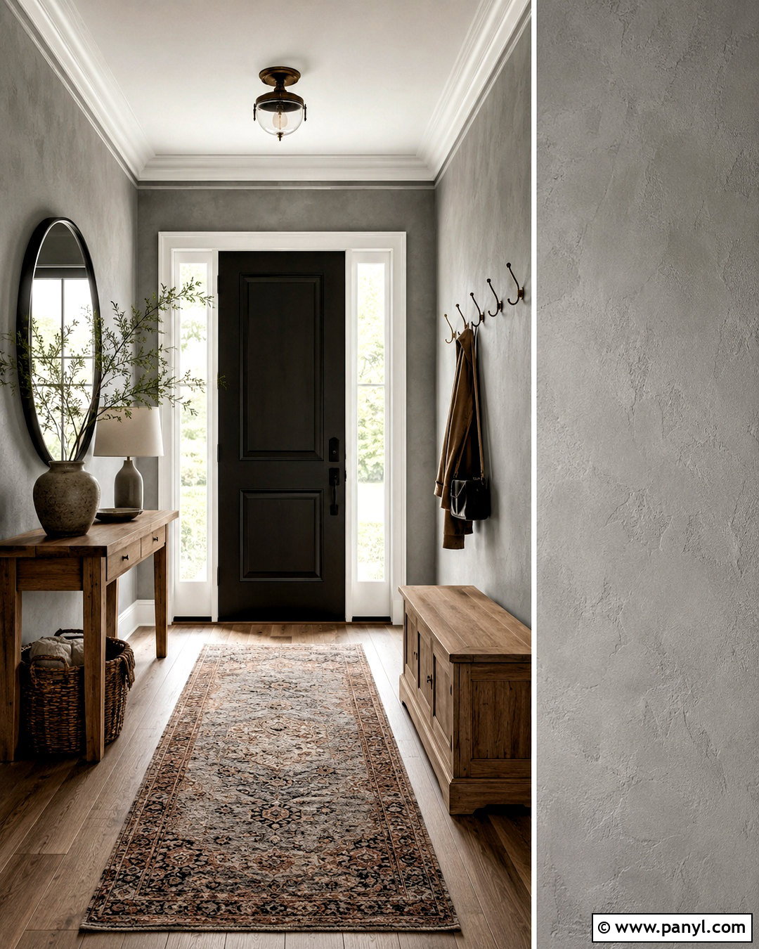 Grey Limewash Entryway - 40 Grey Limewash Walls