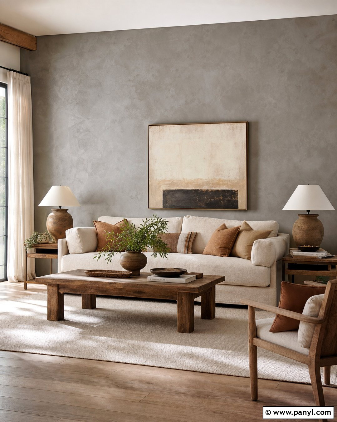 Grey Limewash Feature Wall - 30 Grey Feature Wall Ideas
