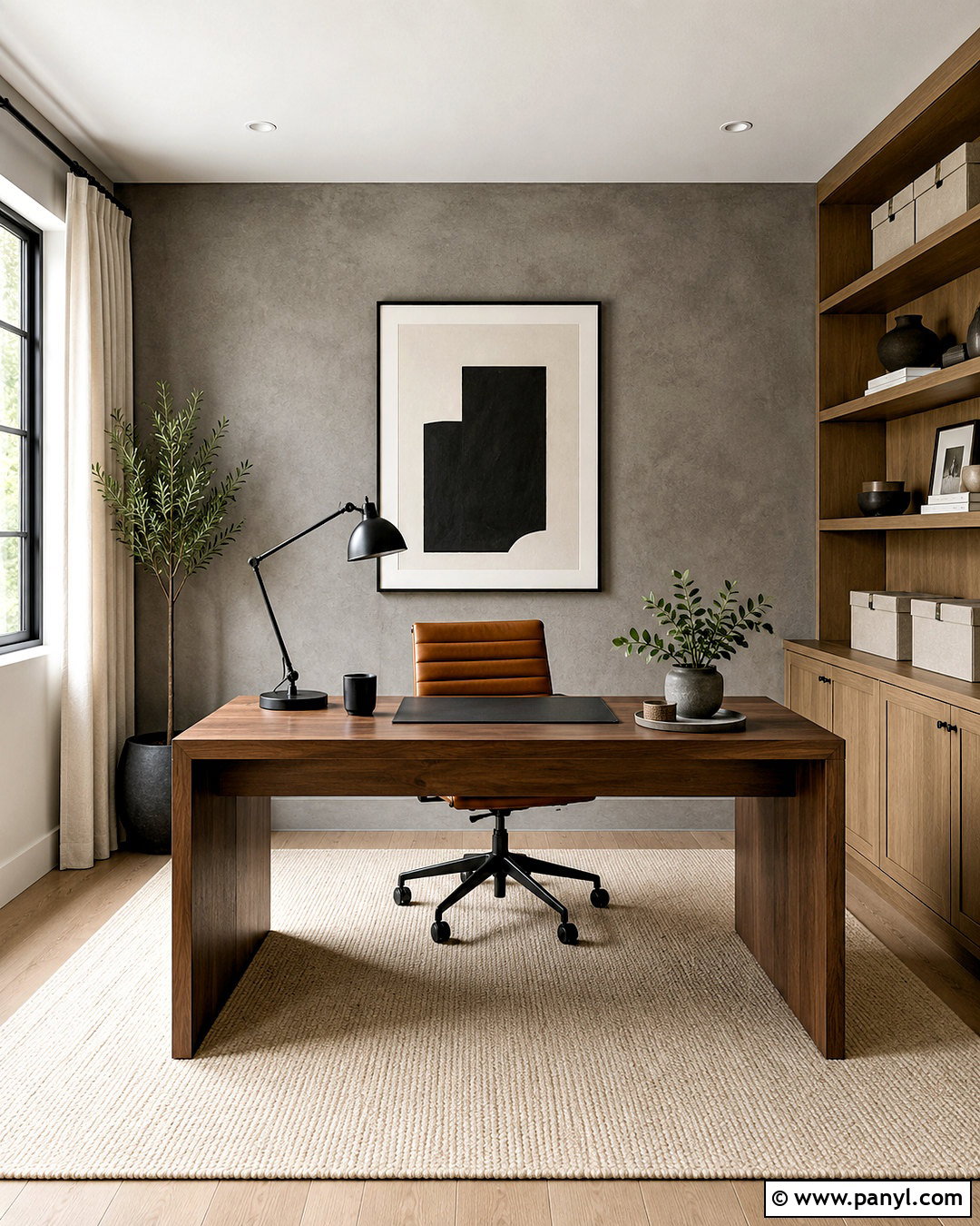 Grey Limewash Home Office - 40 Grey Limewash Walls