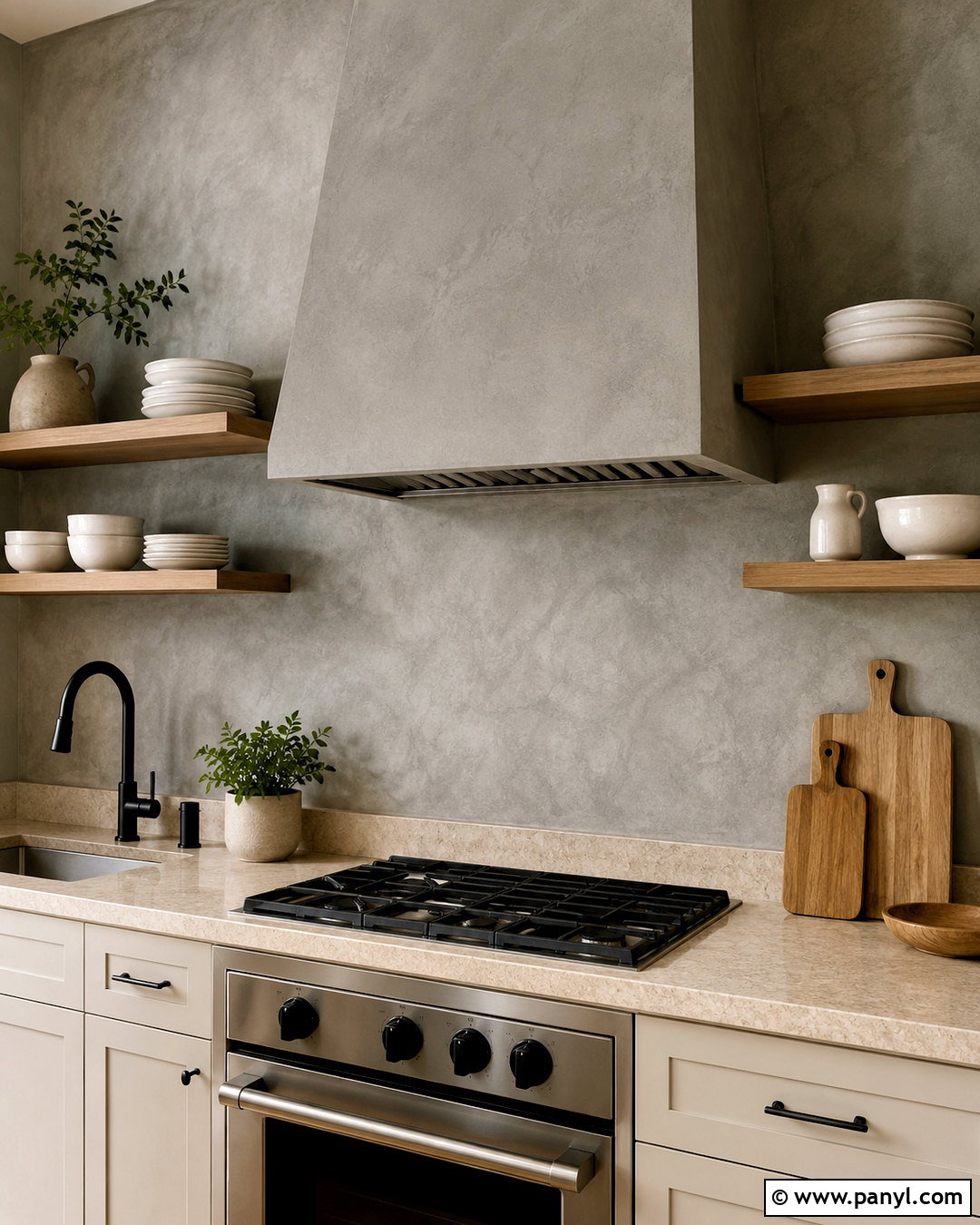 Grey Limewash Kitchen Backsplash Wall - 40 Grey Limewash Walls