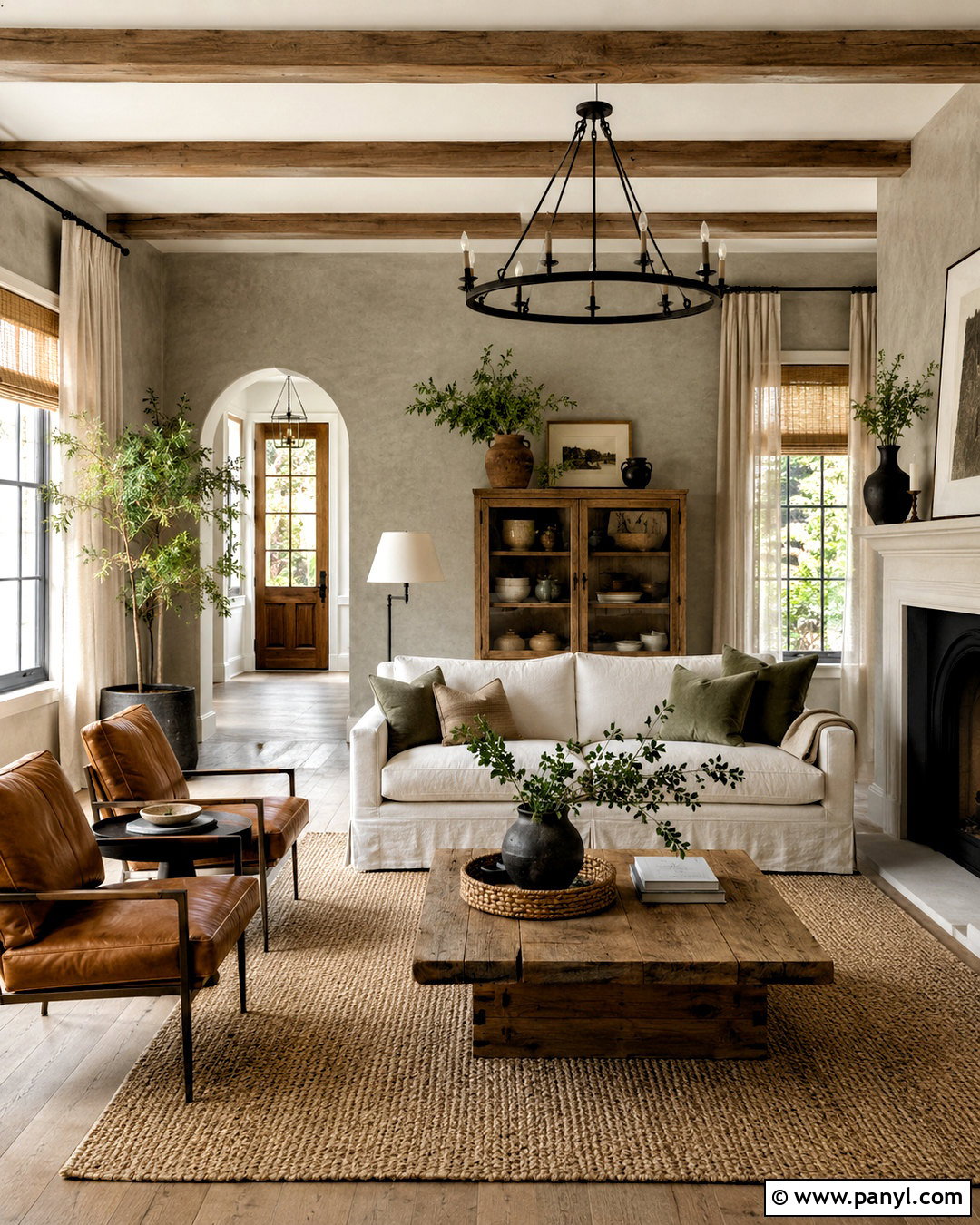 Grey Limewash Modern Farmhouse Living Room - 40 Grey Limewash Walls