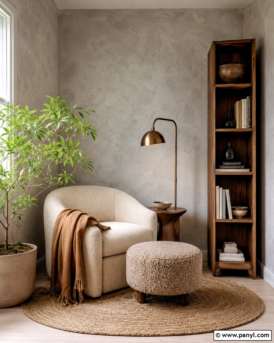 Grey Limewash Reading Nook - 40 Grey Limewash Walls
