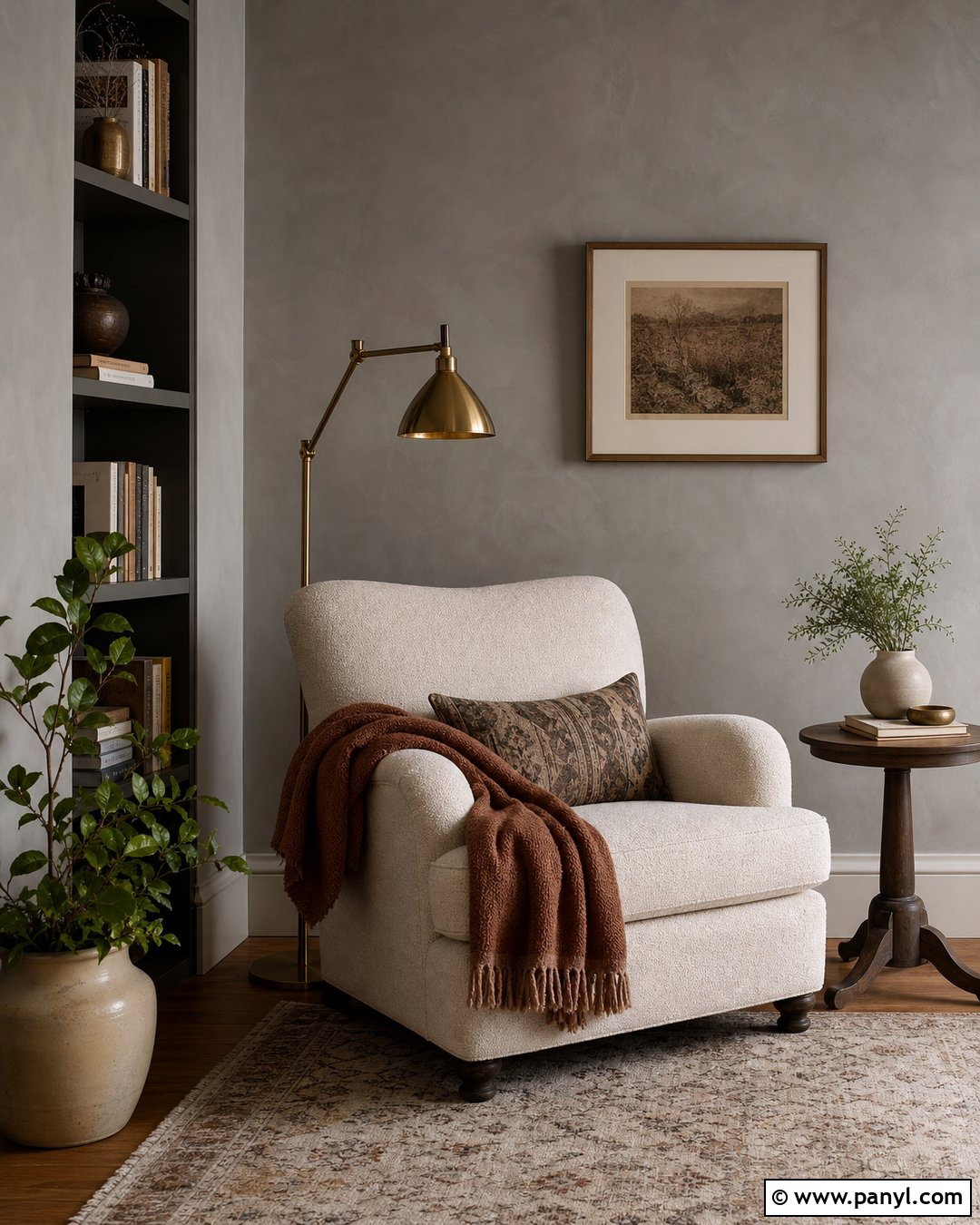 Grey Limewash Reading Nook - 25 Limewash Grey Wall Ideas