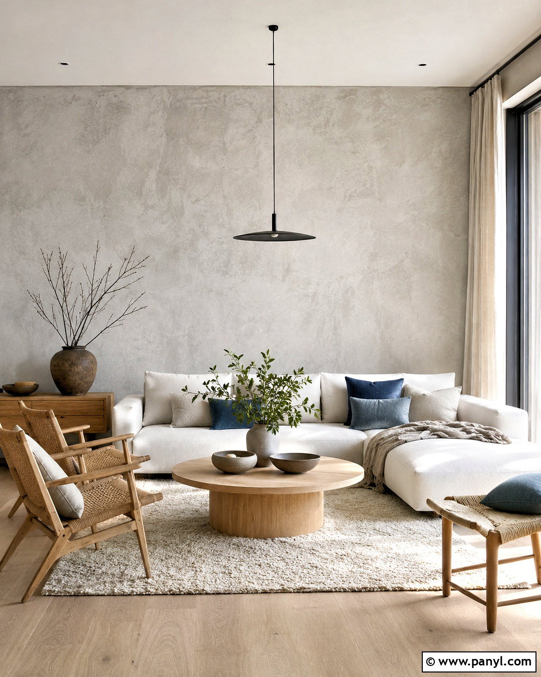 Grey Limewash Scandinavian Living Room - 40 Grey Limewash Walls