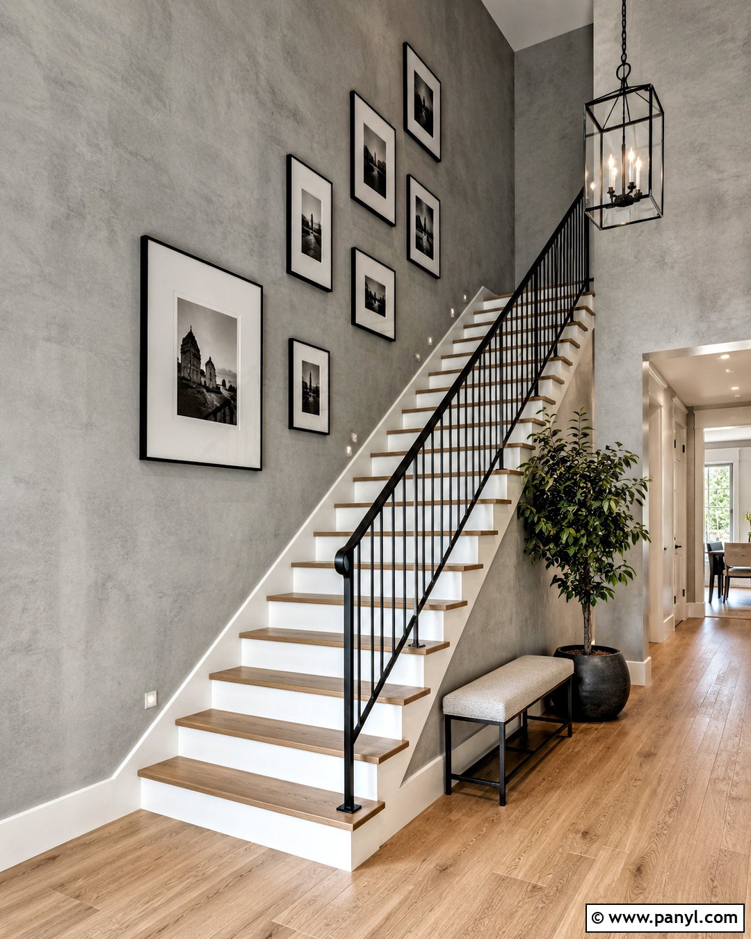 Grey Limewash Staircase Wall - 40 Grey Limewash Walls