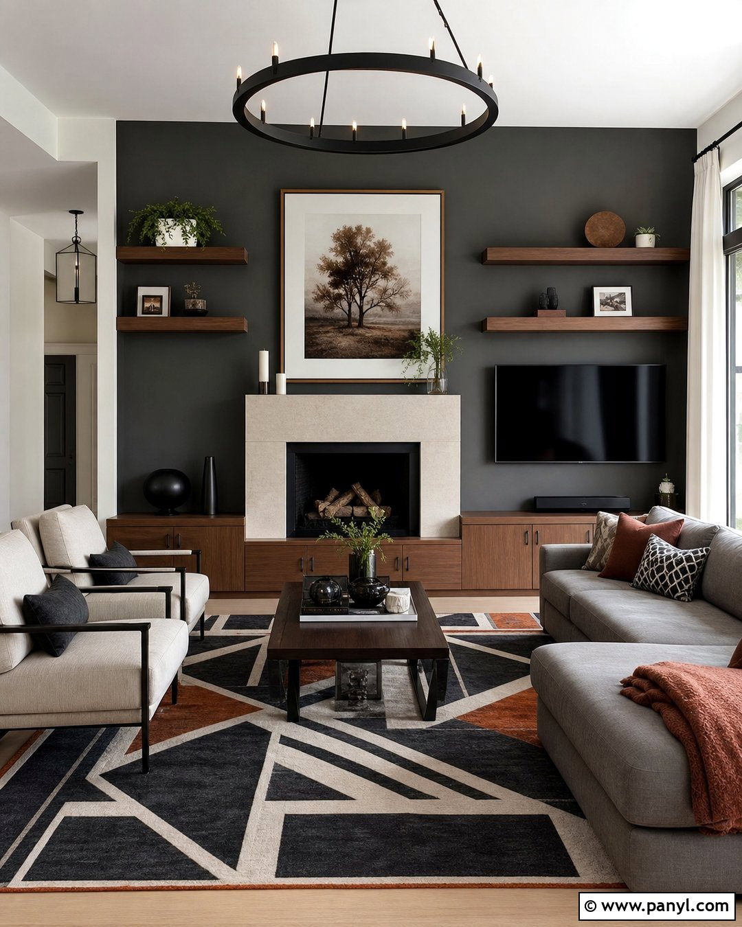 Grey Living Room Accent Wall - 50 grey wall ideas