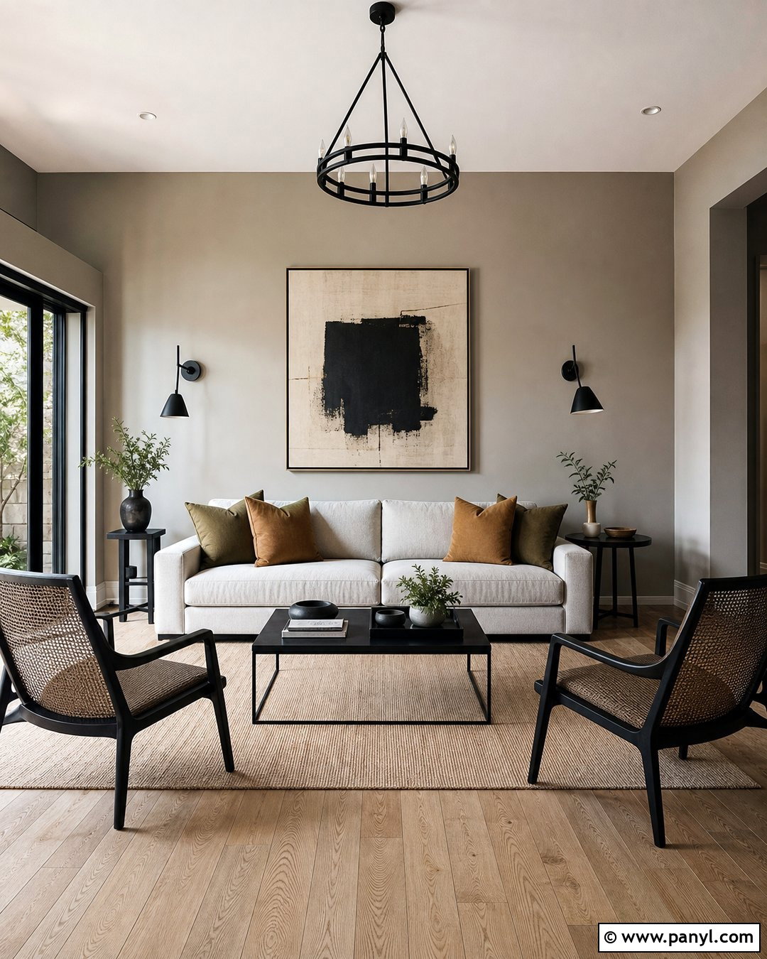 Grey Living Room With Black Accents - 50 grey wall ideas