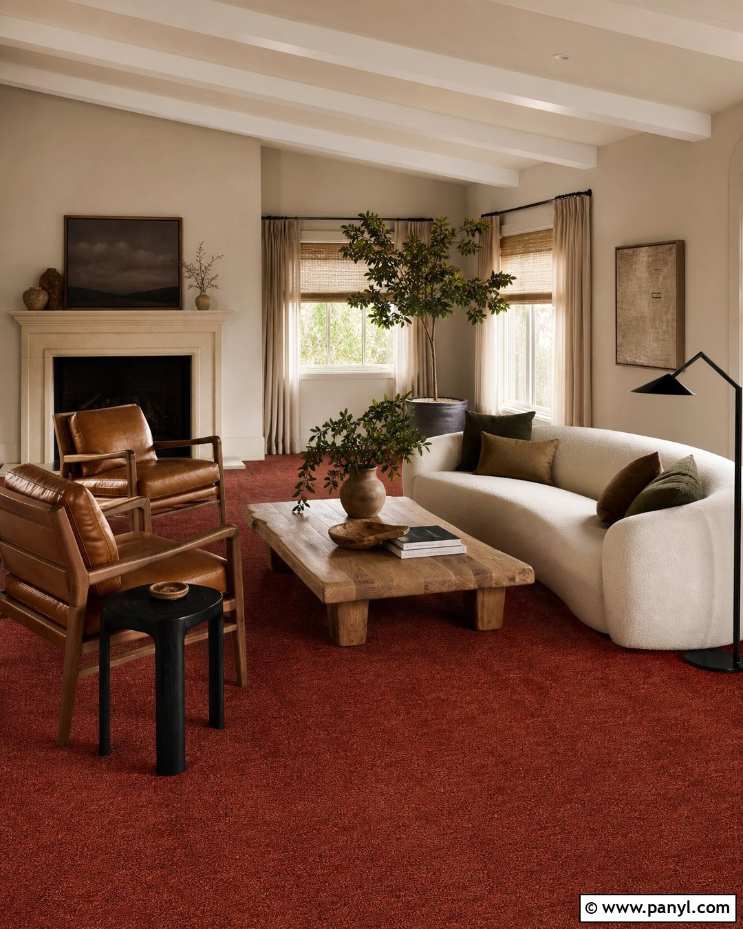 Grey Lounge With Rust Red Carpet - 20 Red Carpet Grey Walls