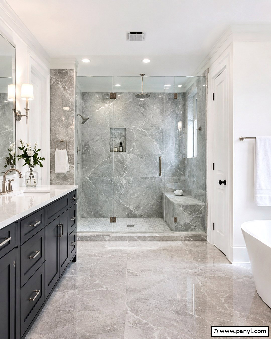 Grey Marble Shower Walls - 20 Grey Shower Walls
