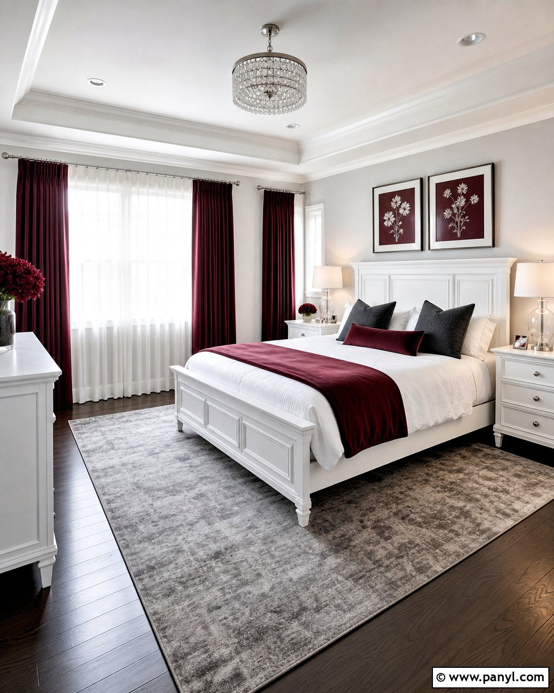 Grey Maroon And White Bedroom - 20 grey and maroon bedroom ideas