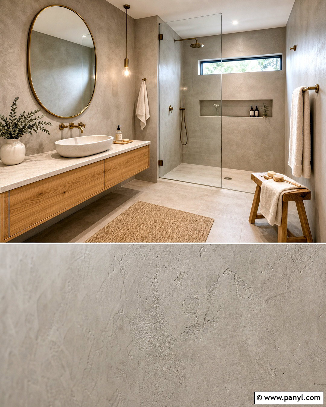 Grey Microcement Wall - 20 grey textured wall ideas