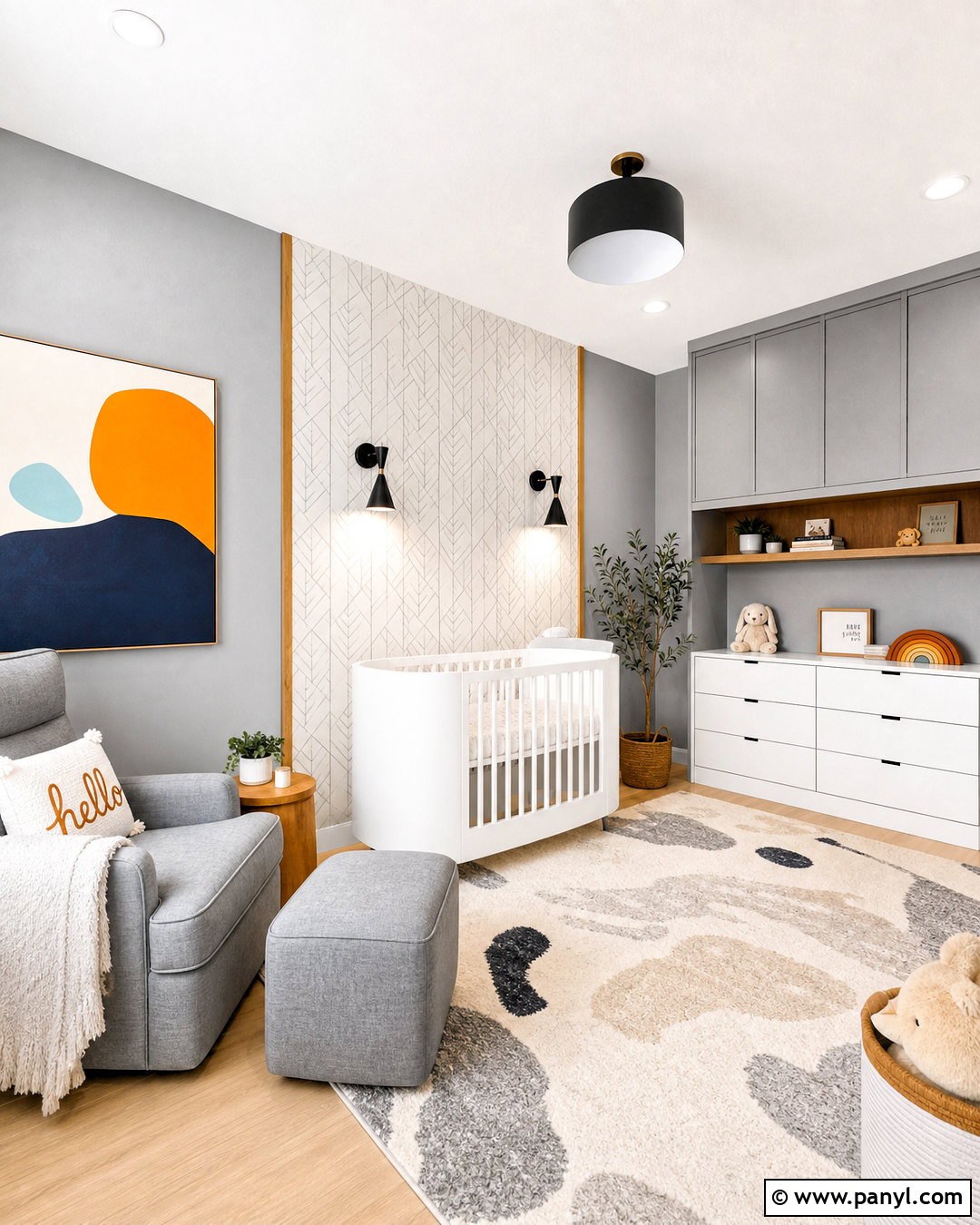 Grey Modern Nursery - 20 grey nursery ideas