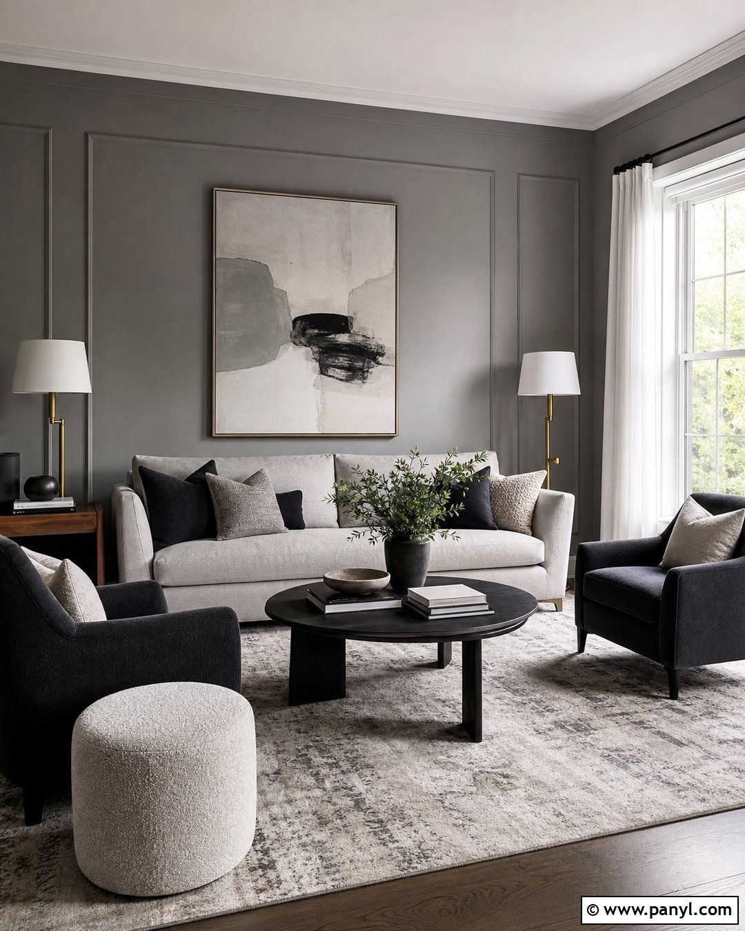 Grey Monochrome Living Room Walls - 25 Grey Room Wall Ideas