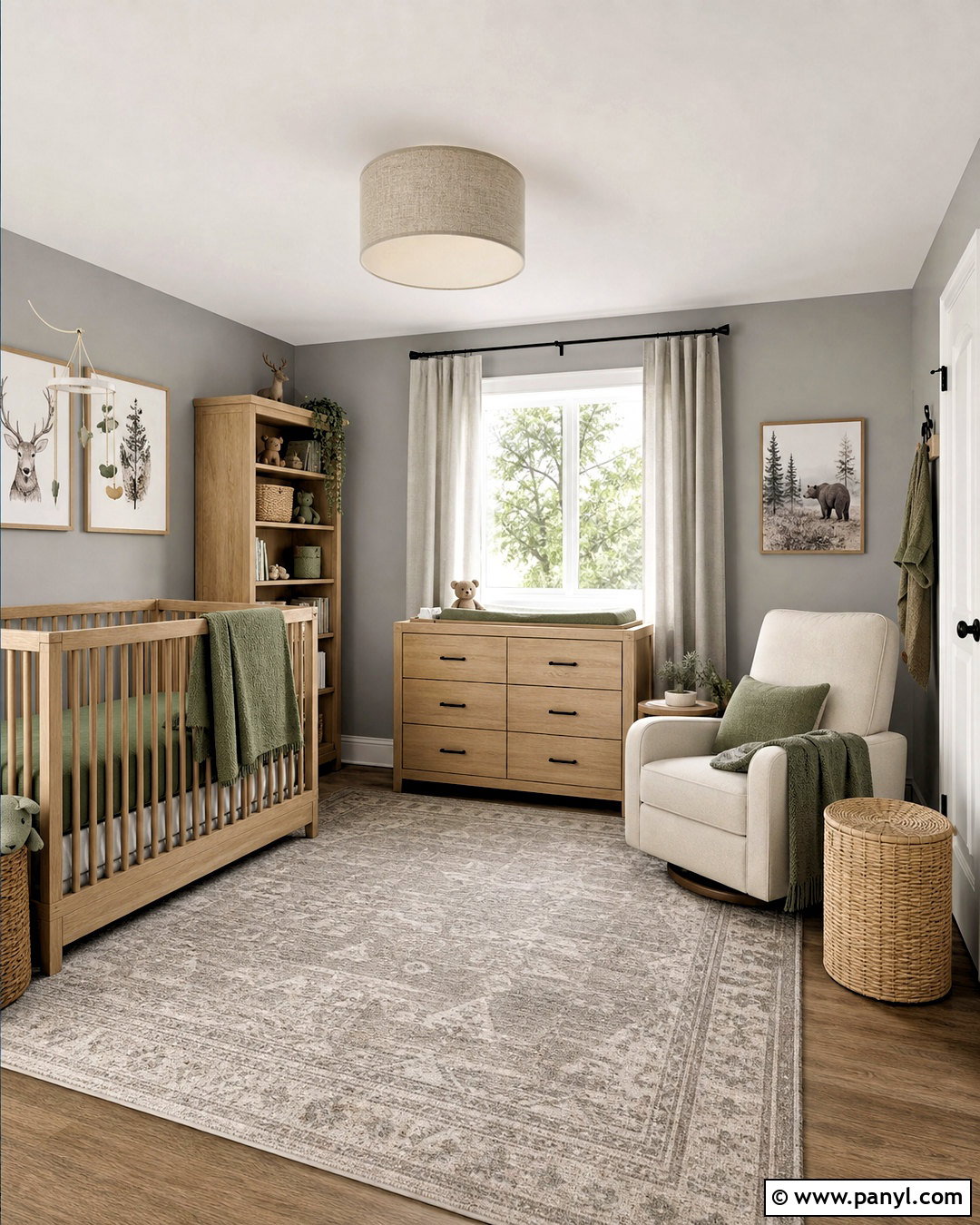 Grey Nursery With Natural Wood - 20 grey nursery ideas