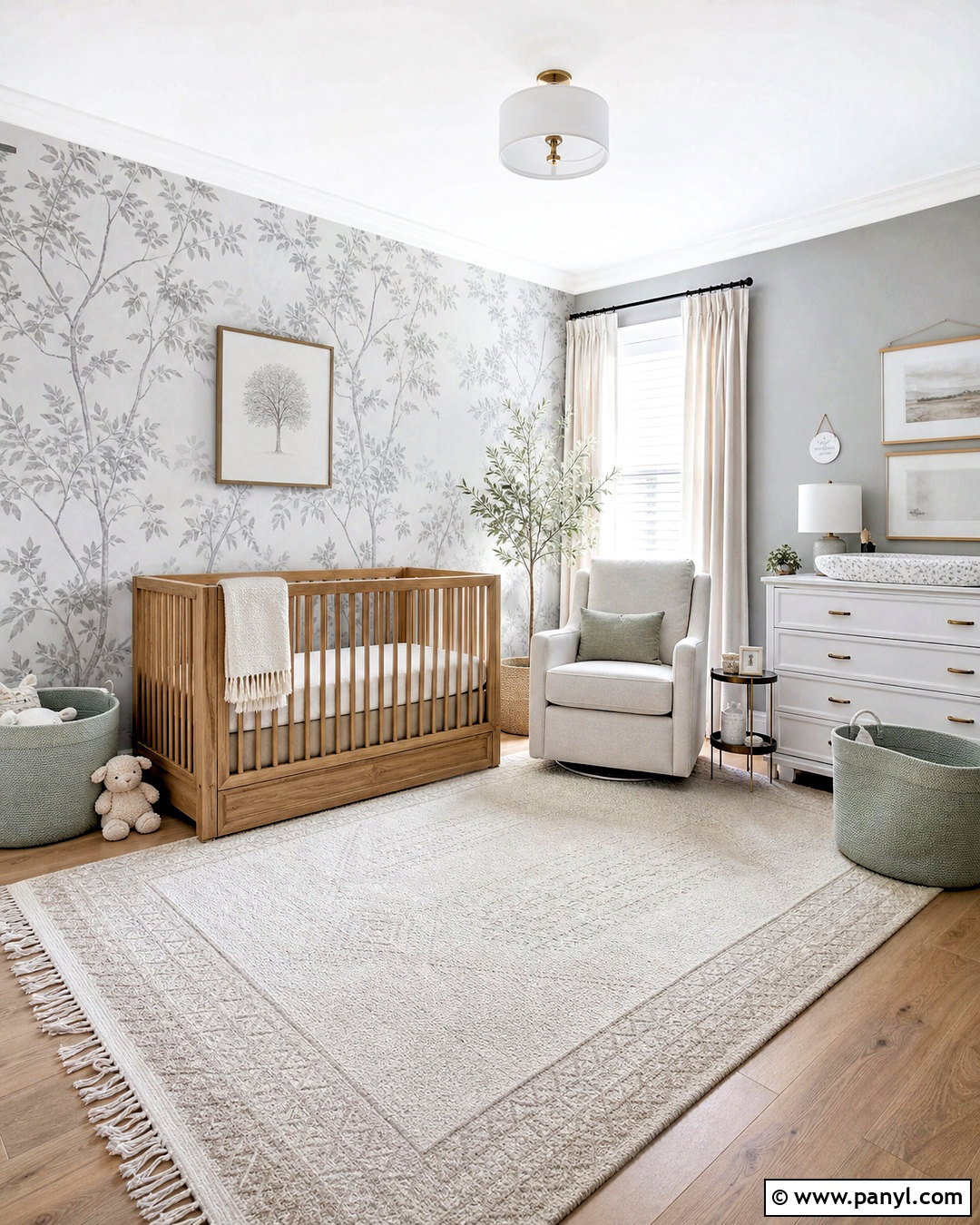 Grey Nursery With Wallpaper - 20 grey nursery ideas