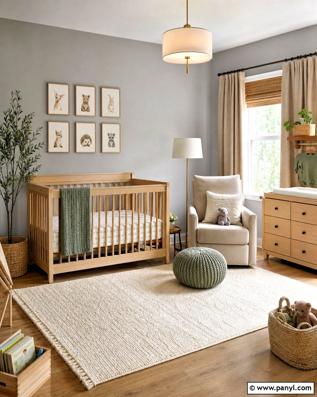 Grey Nursery With Warm Neutrals - 20 grey interior design ideas