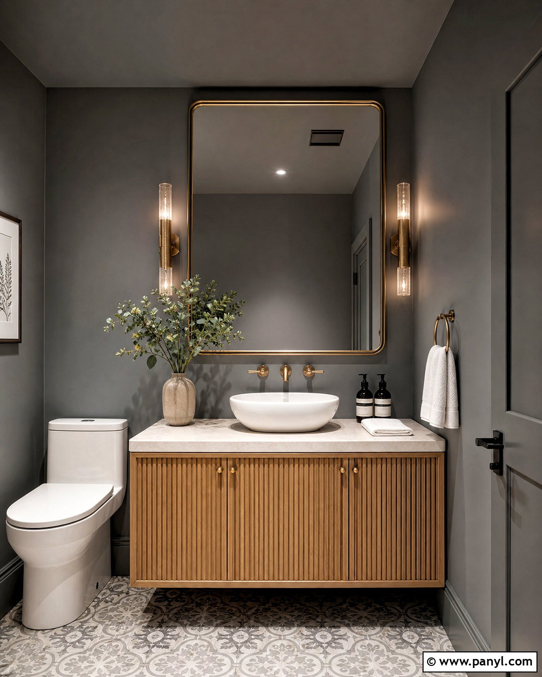 Grey Powder Room - 20 grey restroom ideas