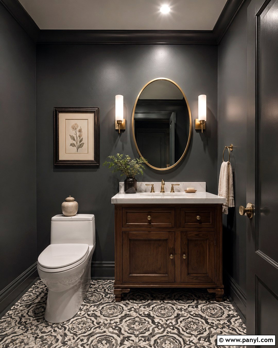 Grey Powder Room - 20 Bathrooms With Grey Walls