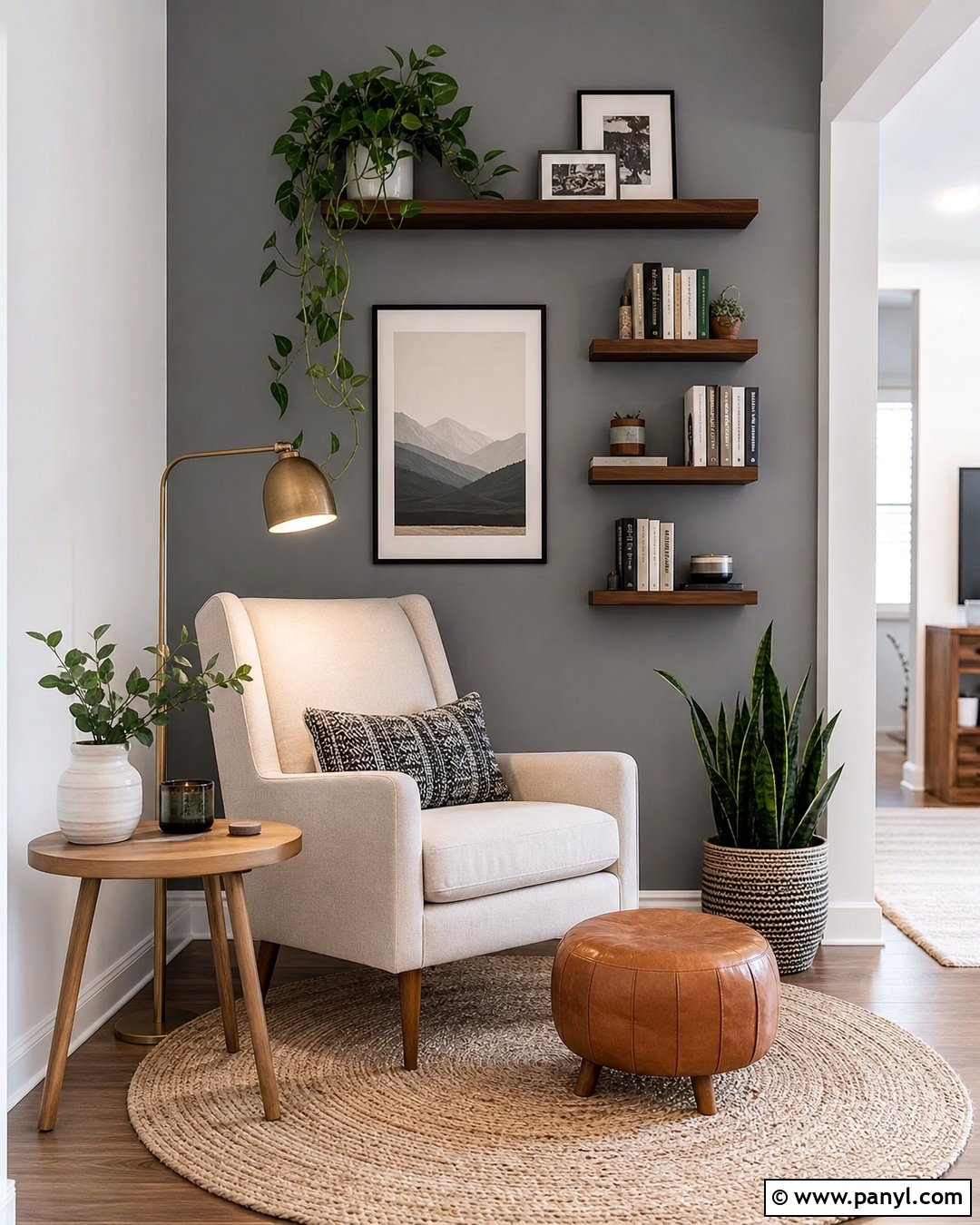 Grey Reading Nook Accent Wall - 35 grey accent wall ideas