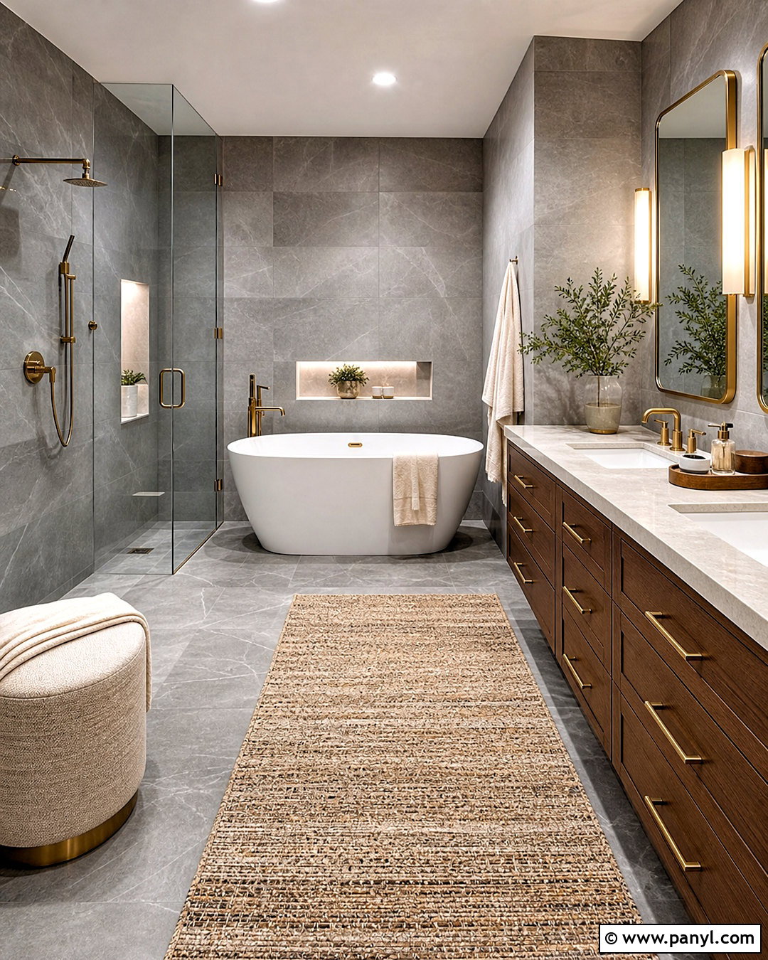 Grey Restroom With Freestanding Tub - 20 grey restroom ideas
