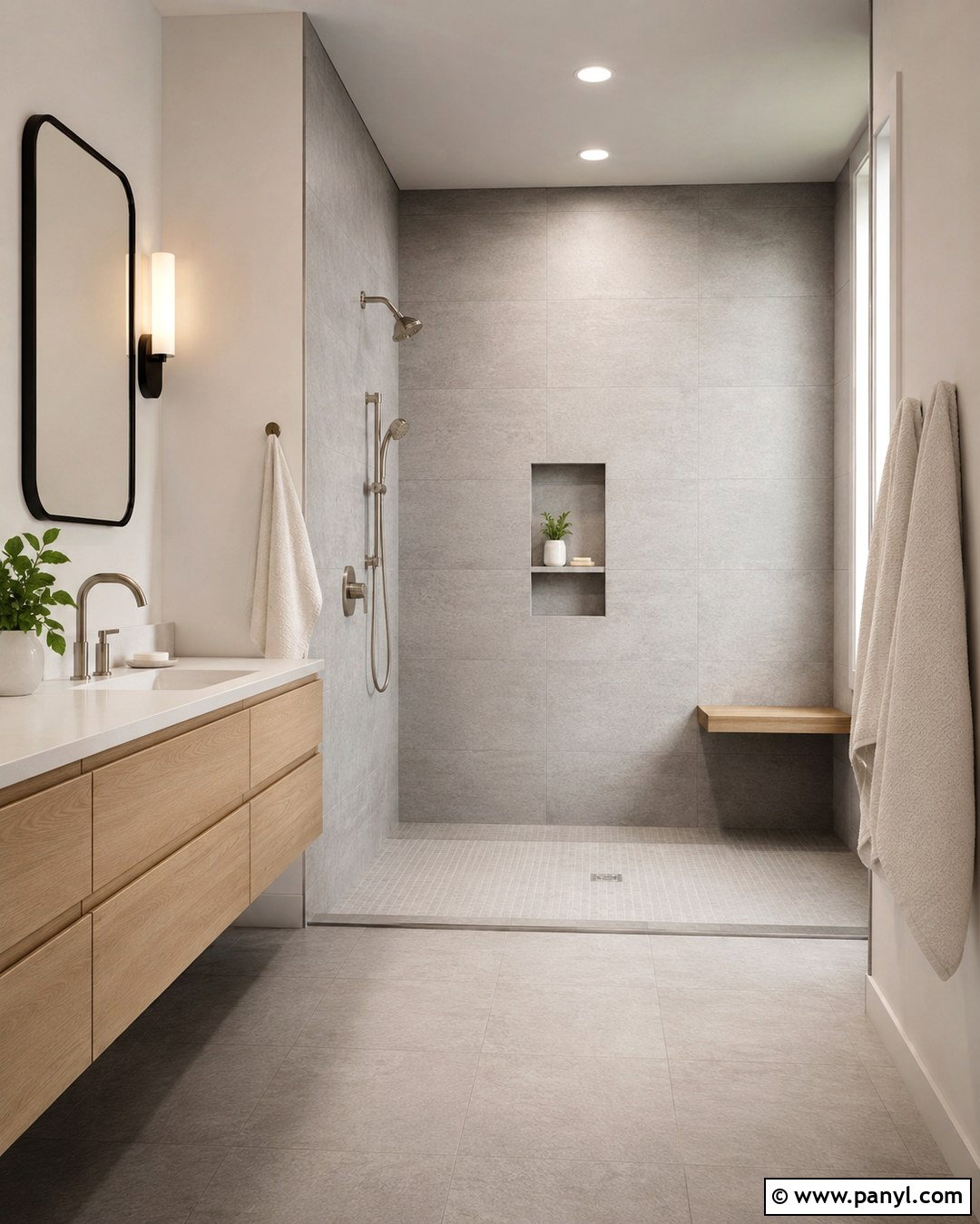 Grey Scandinavian Shower Walls - 20 Grey Shower Walls