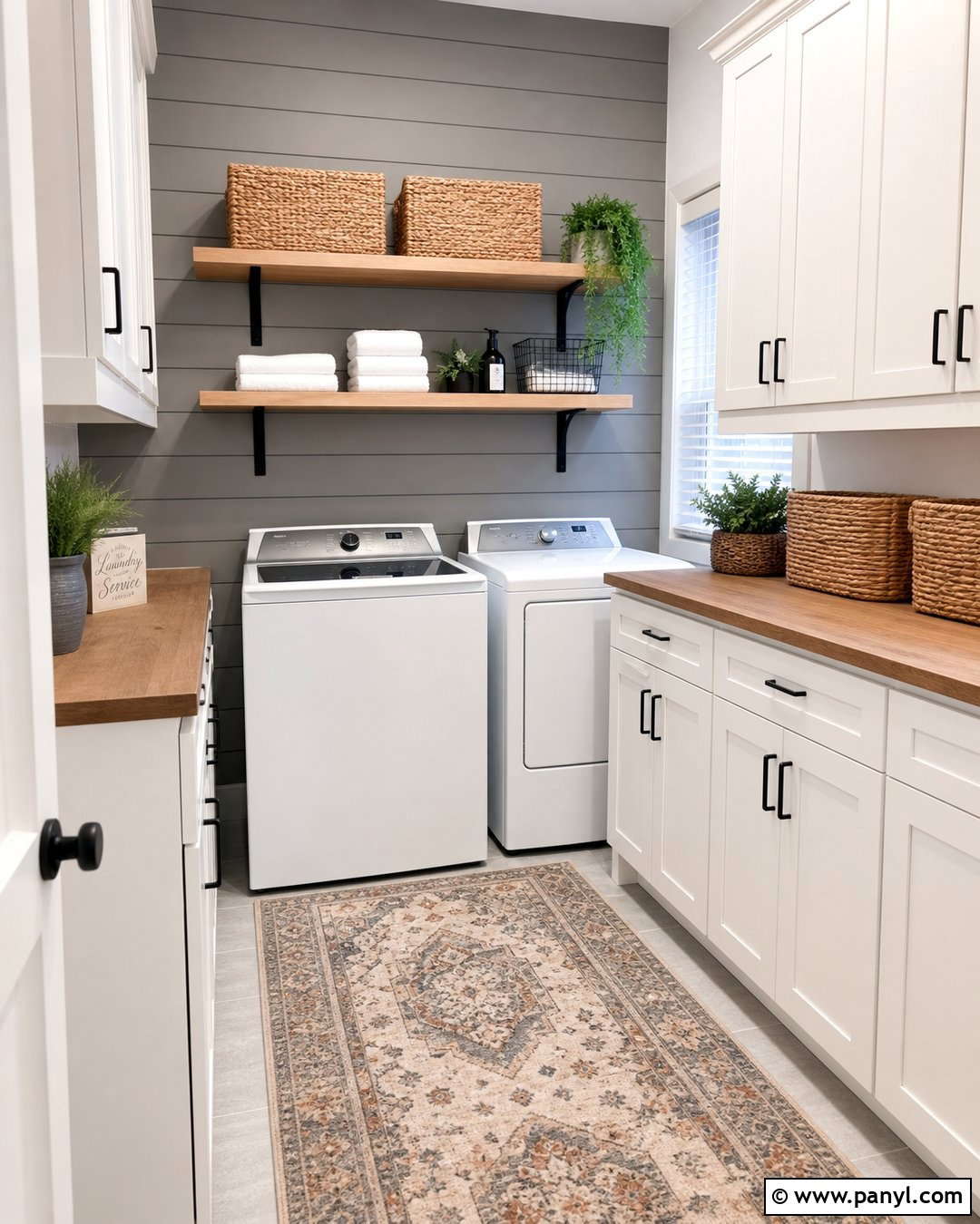 Grey Shiplap Laundry Room Accent Wall - 35 grey accent wall ideas