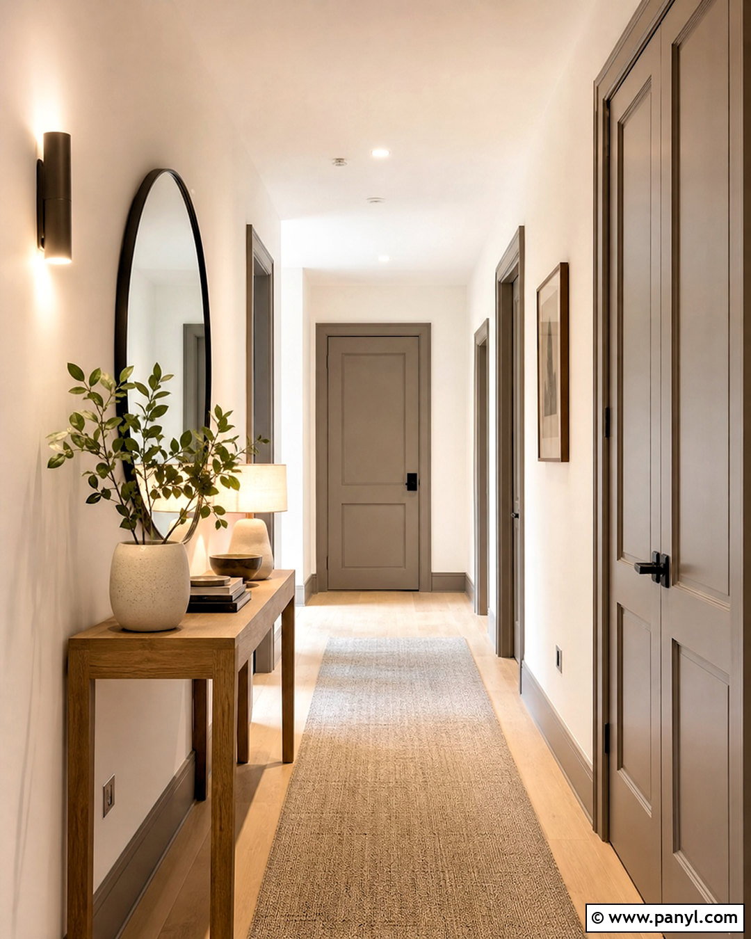Grey Skirting Boards In A Narrow Hallway - 20 grey skirting boards