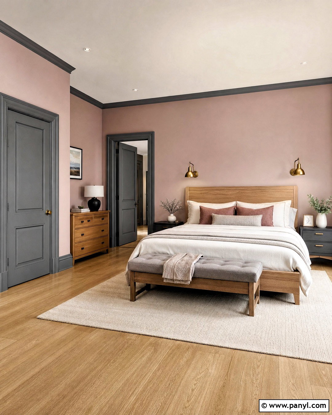 Grey Skirting Boards With Blush Pink Walls - 20 grey skirting boards