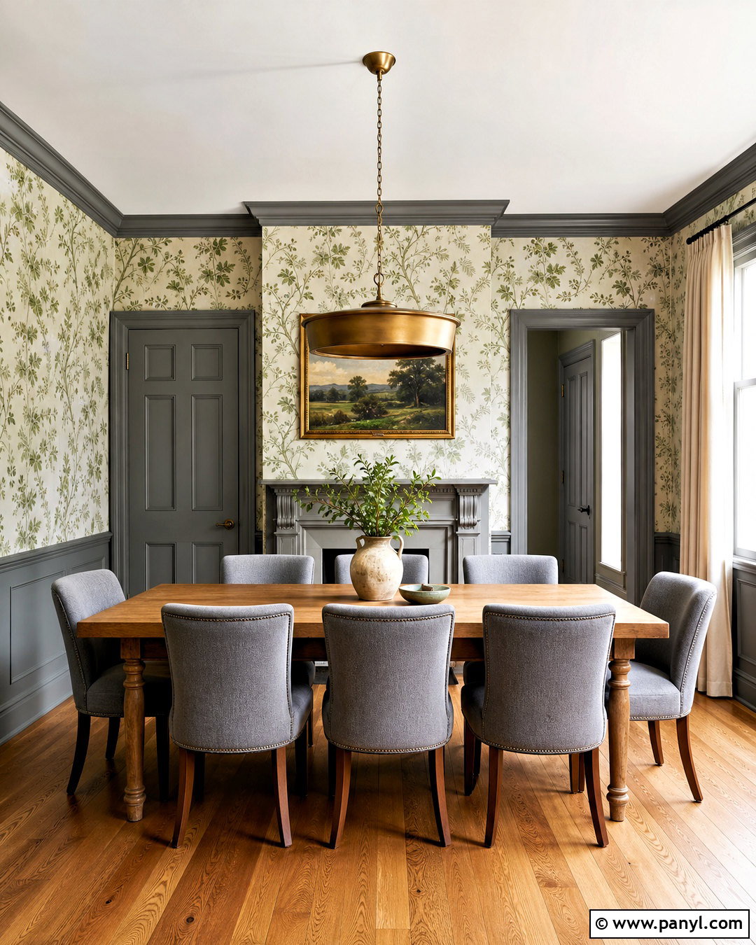 Grey Skirting Boards With Patterned Wallpaper - 20 grey skirting boards