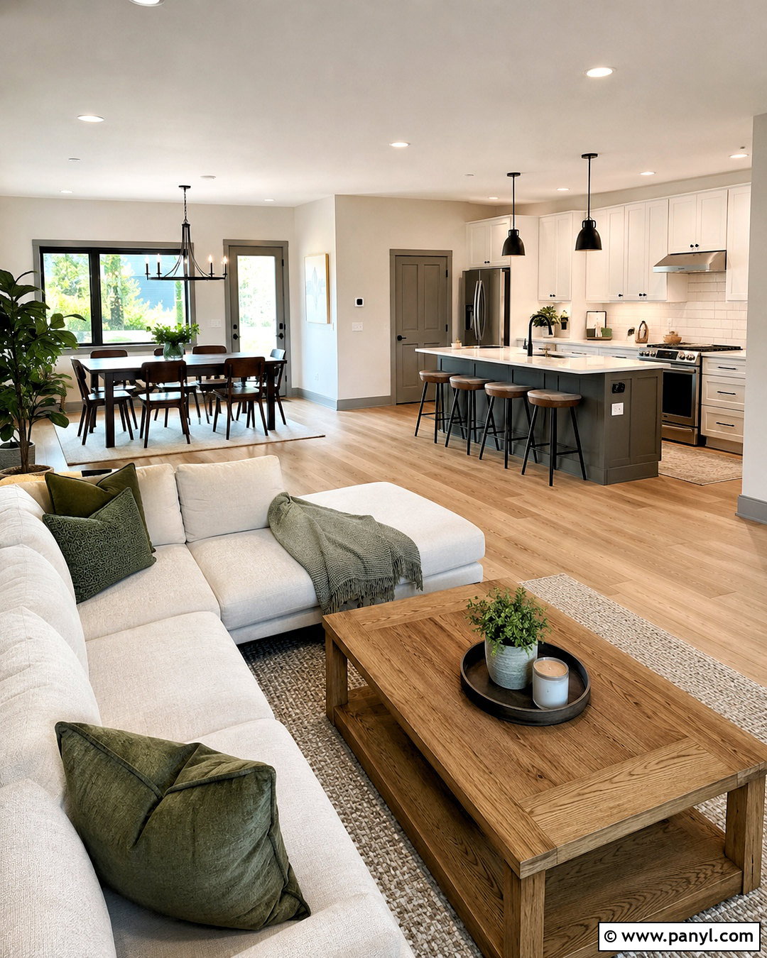 Grey Skirting Open Plan Space - 20 White Walls Grey Skirting Ideas
