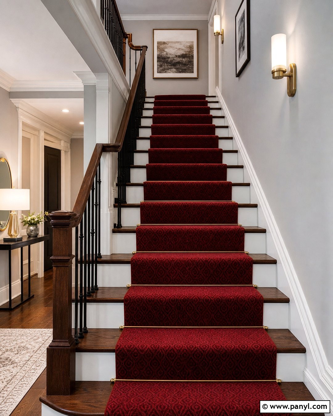 Grey Staircase With Red Carpet - 20 Red Carpet Grey Walls