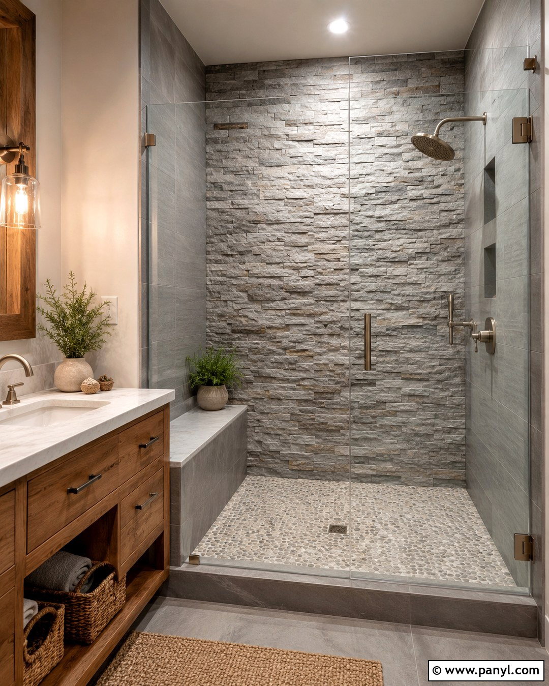 Grey Stone Shower Walls - 20 Grey Shower Walls