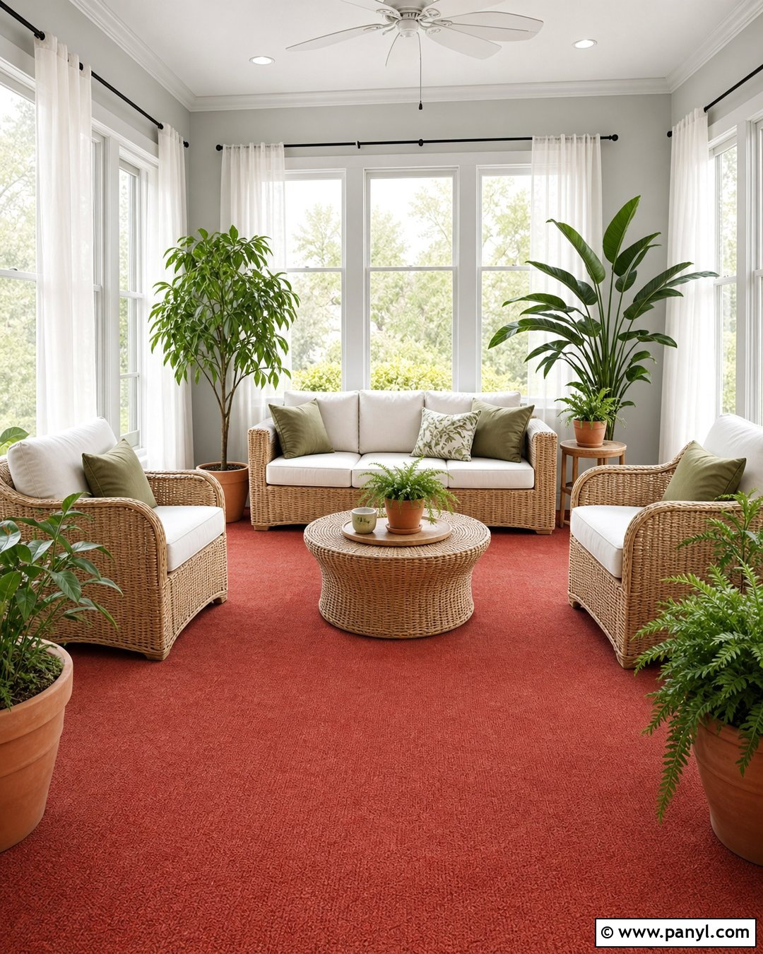 Grey Sunroom With Red Carpet - 20 Red Carpet Grey Walls