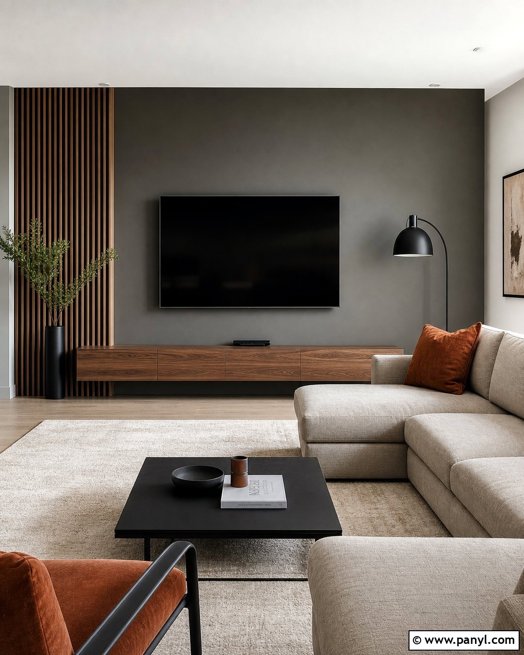 Grey TV Wall - 50 grey wall ideas