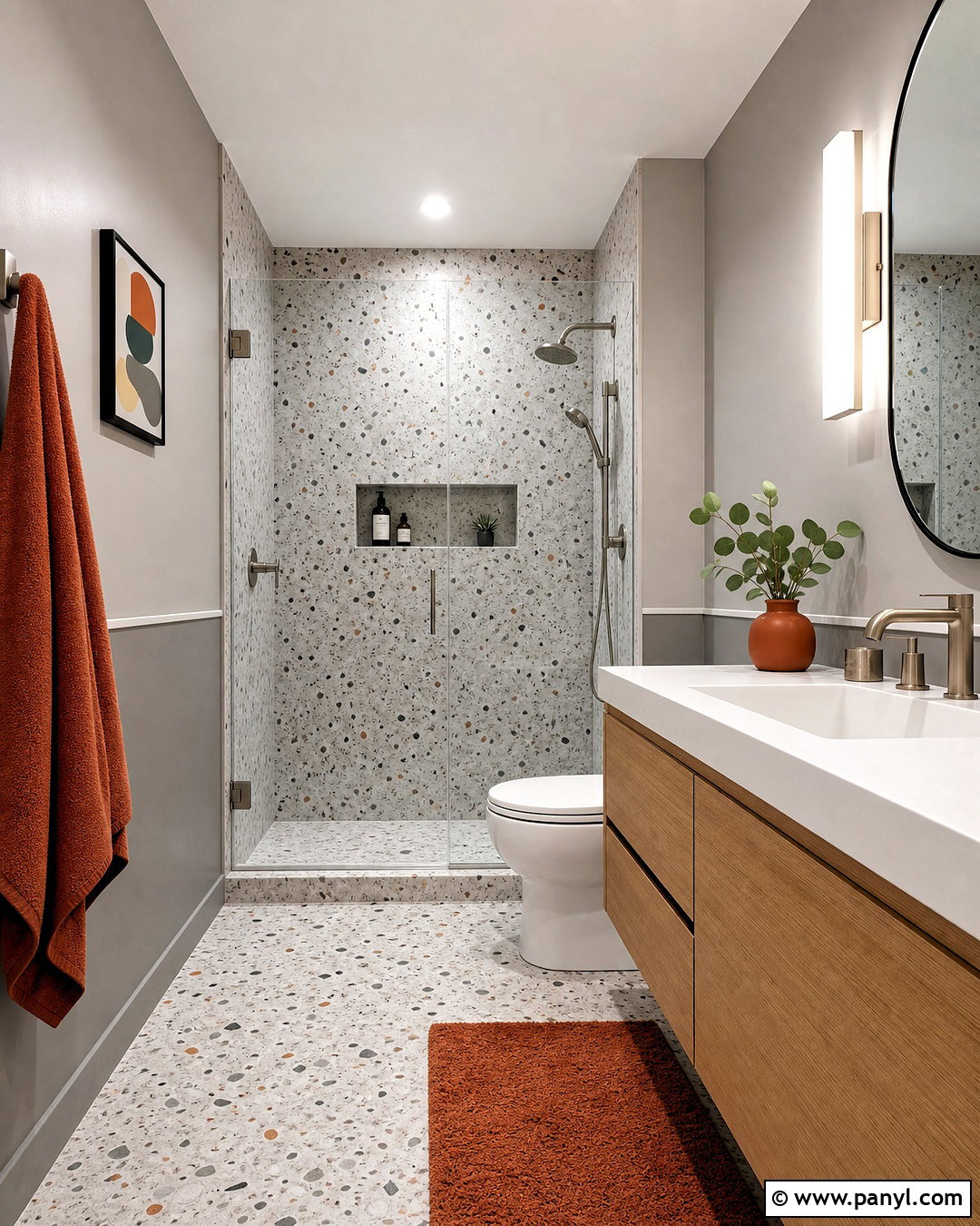 Grey Terrazzo Restroom - 20 grey restroom ideas