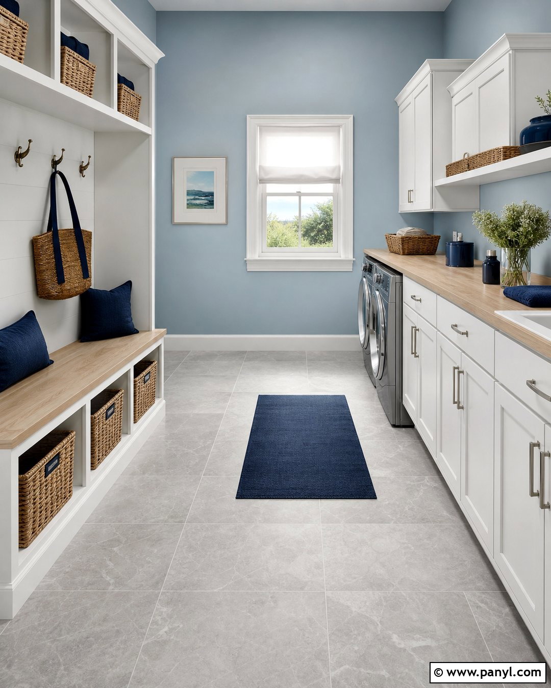 Grey Tiles With Soft Blue Walls - 20 Grey Tiles What Colour Walls
