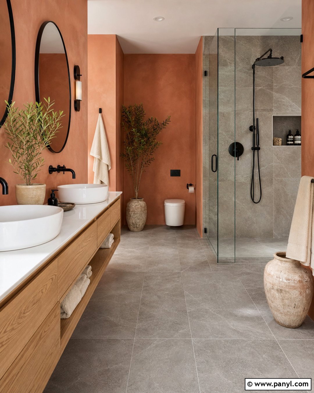 Grey Tiles With Terracotta Walls - 20 Grey Tiles What Colour Walls