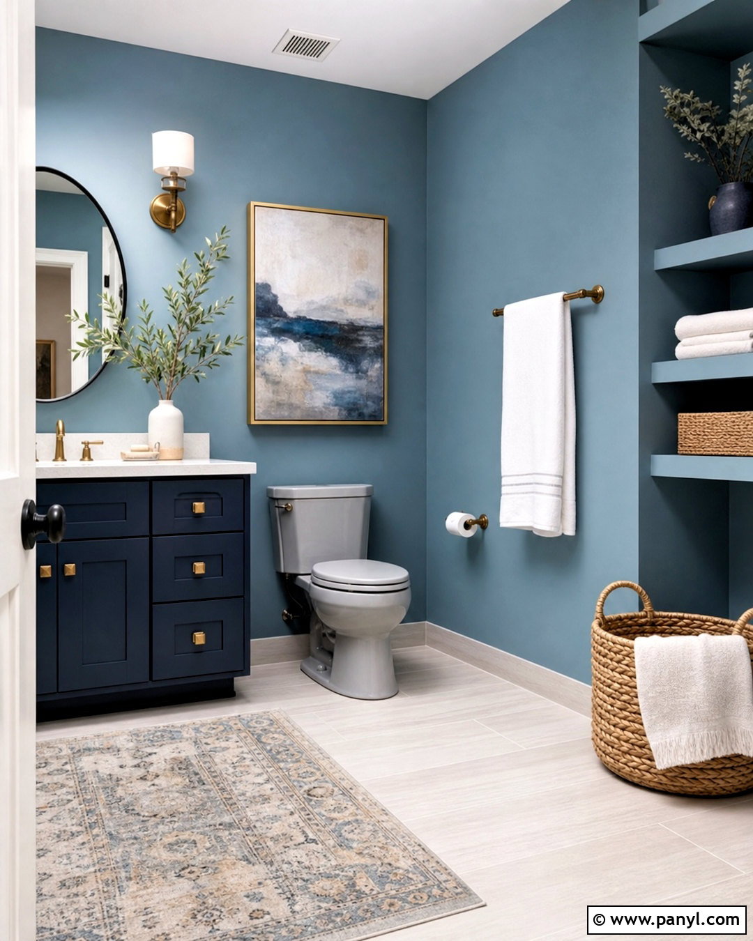 Grey Toilet With Blue Walls - 20 grey toilet ideas