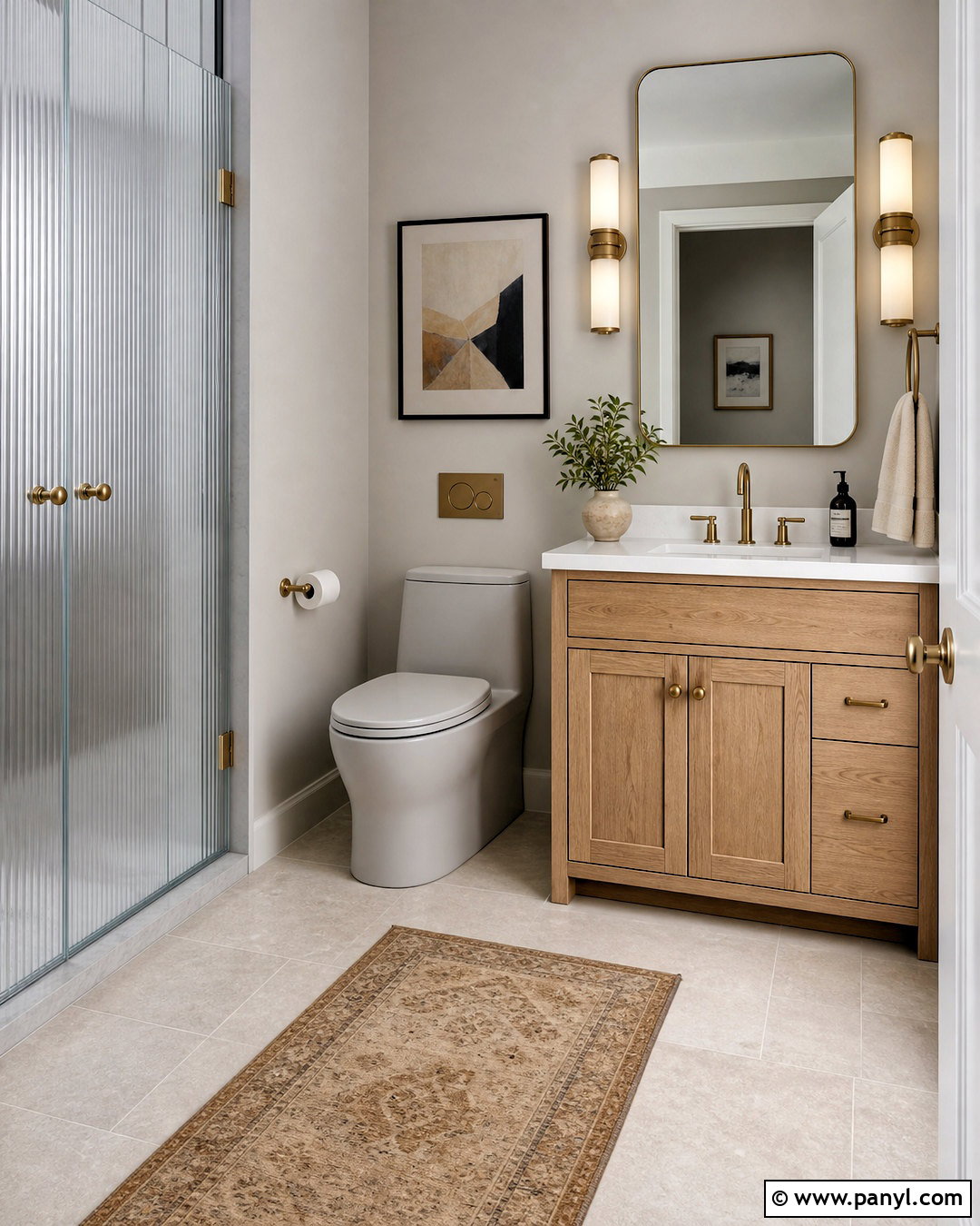 Grey Toilet With Brass Hardware - 20 grey toilet ideas