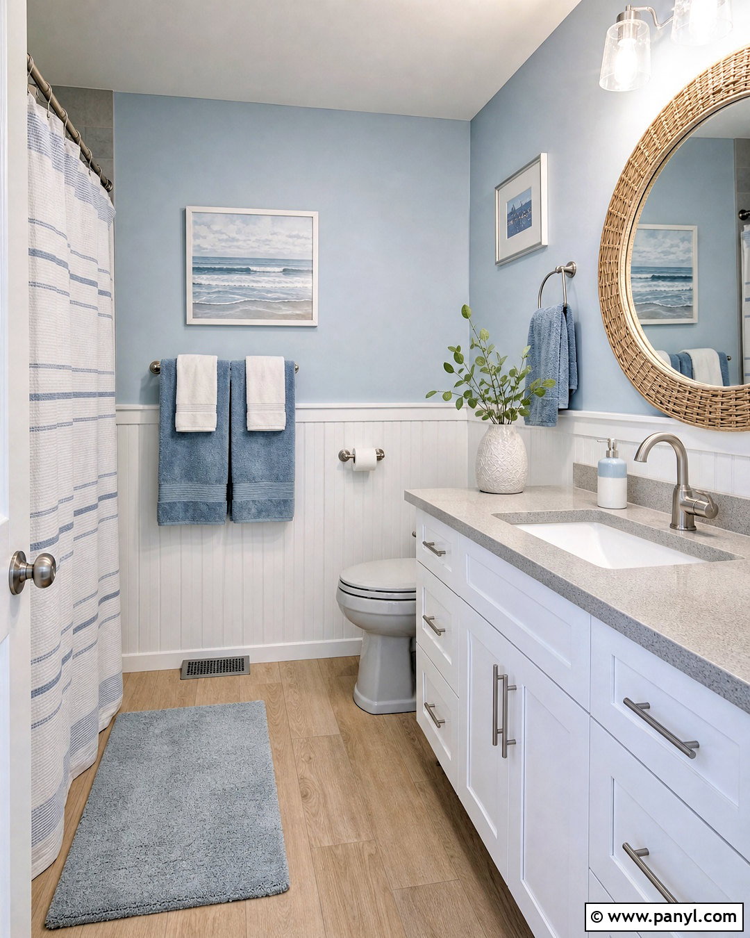 Grey Toilet With Coastal Decor - 20 grey toilet ideas
