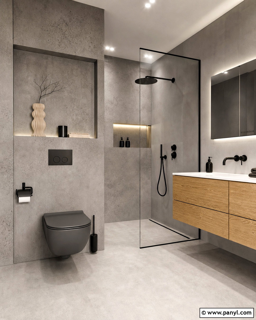 Grey Toilet With Concrete Walls - 20 grey toilet ideas