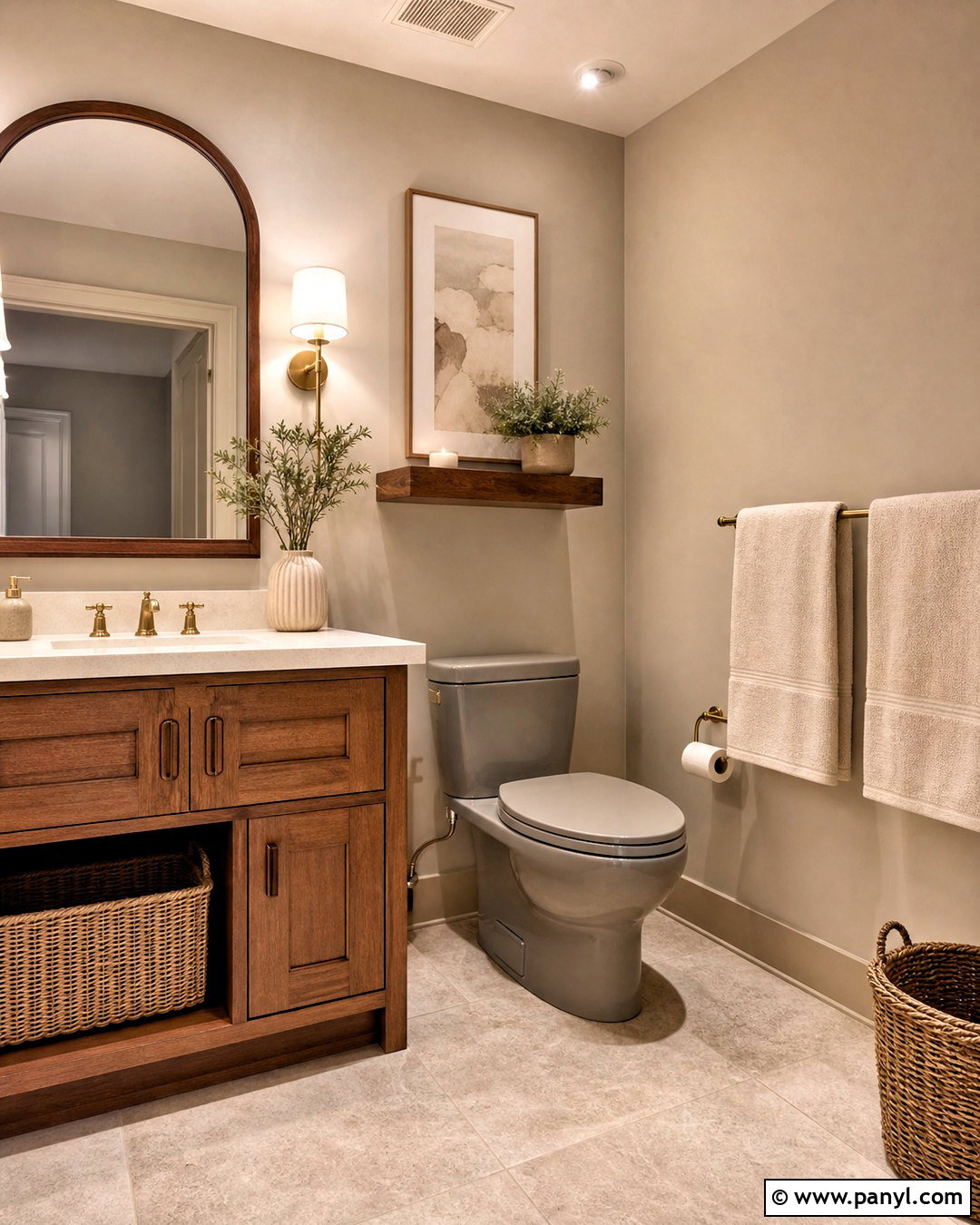 Grey Toilet With Warm Neutral Decor - 20 grey toilet ideas