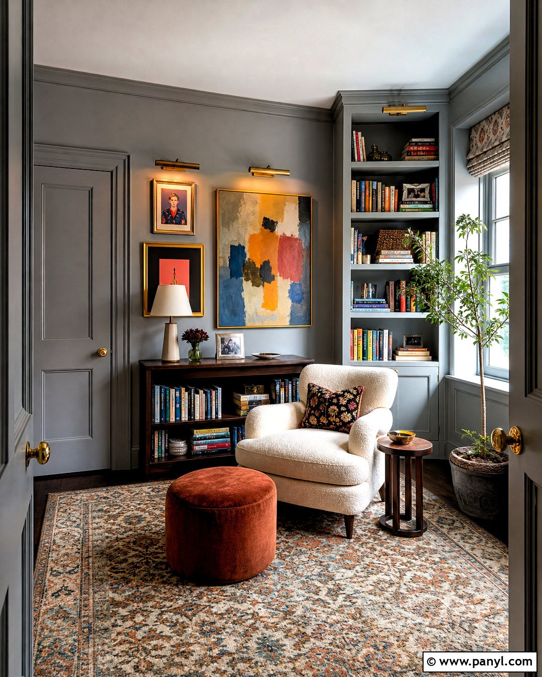 Grey Trim Color Drenched Room - 20 grey trim interior ideas