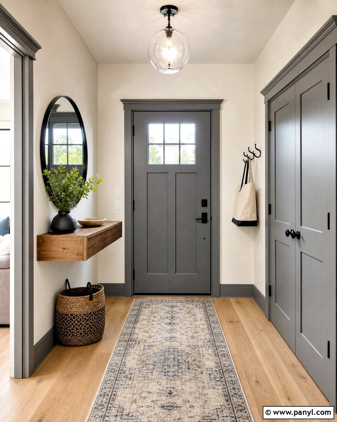 Grey Trim In A Small Entryway - 20 grey trim interior ideas